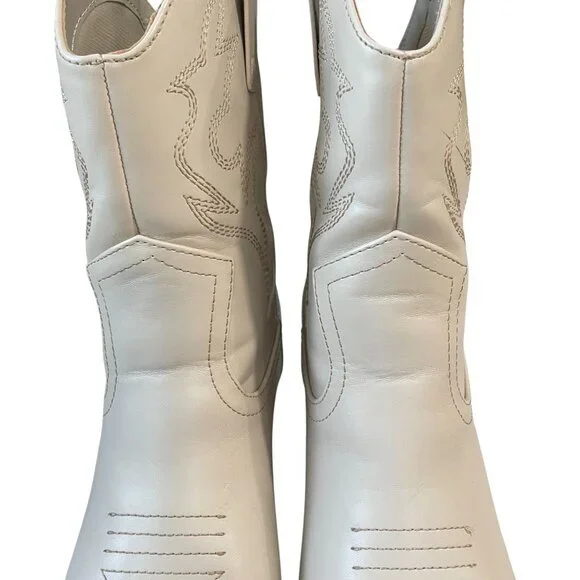 Soda White Western Cowboy Boots Womens Size 8 Pointed‎ Toe Block Heel Y2K Rodeo - Picture 5 of 10